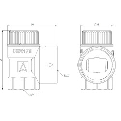 AFRISO Zawór bezpieczeństwa do c.o. MS 3 bar Rp3/4" x Rp1" 42391